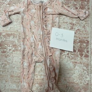Caden Lane Pink Unicorn Footie Pajamas